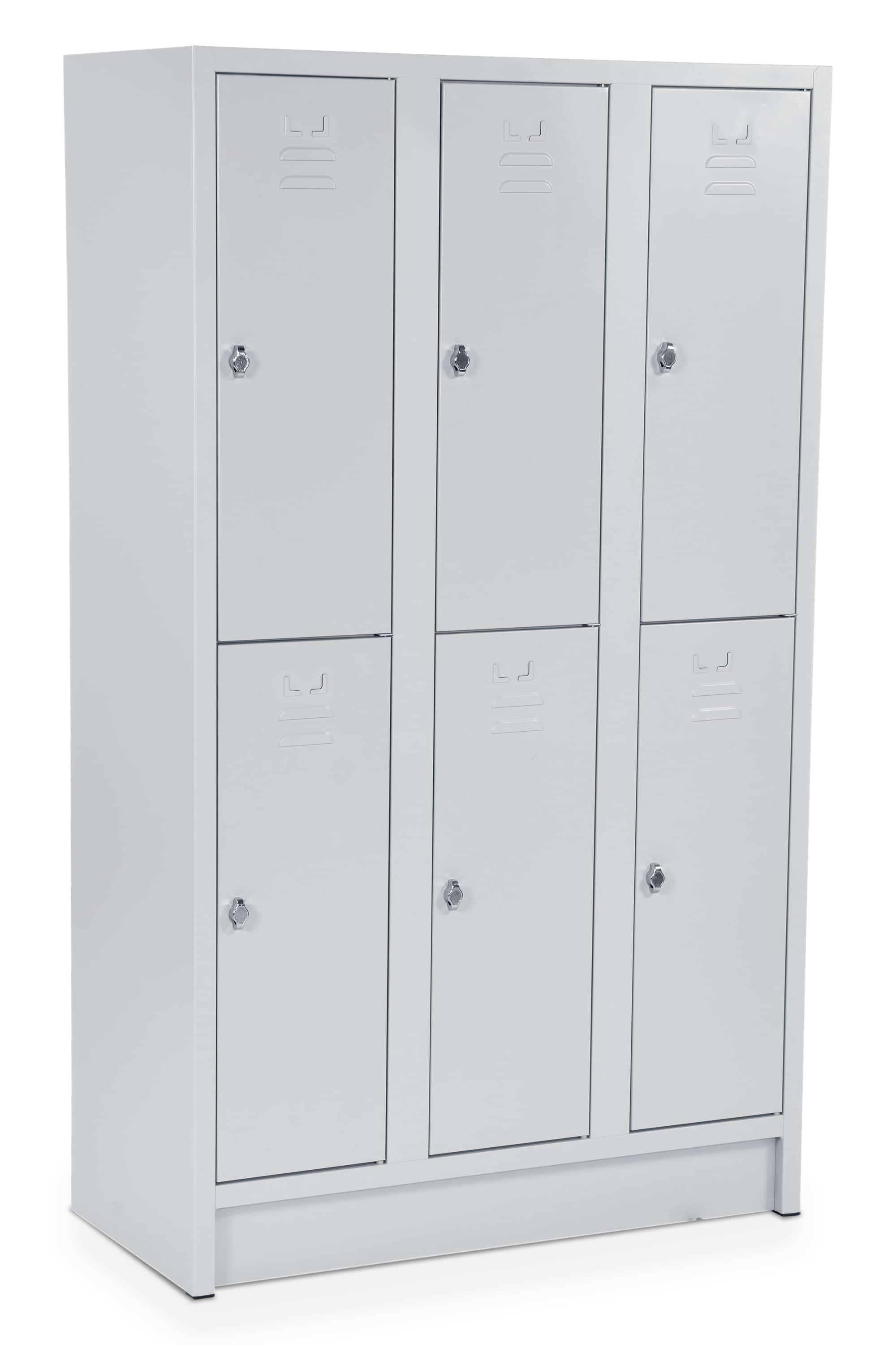 CEHA Garderoben- und F&auml;cherschrank 90 cm Breite mit 6 F&auml;cher in lichtgrau 