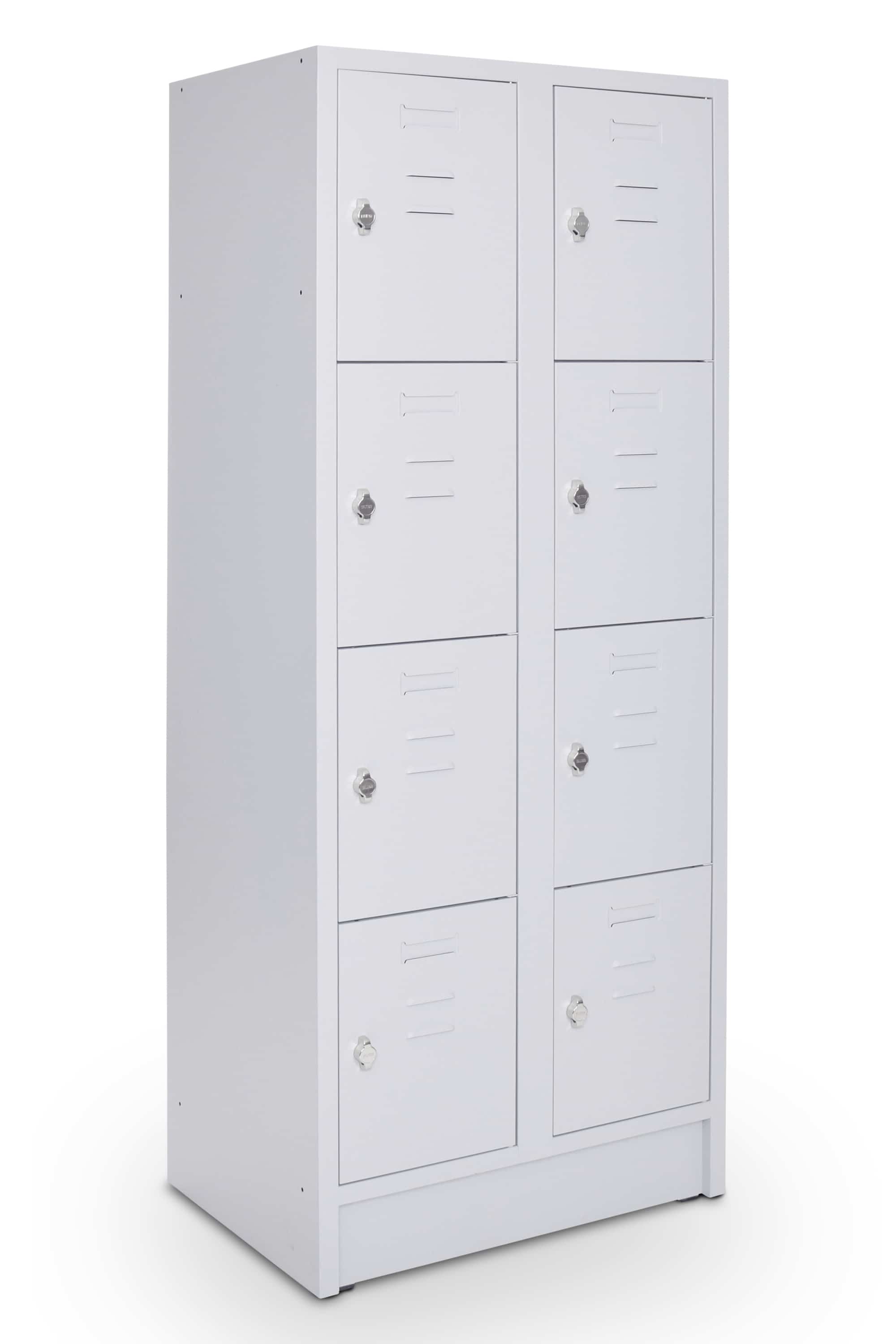 CEHA Schlie&szlig;- und F&auml;cherschrank mit 70 cm Breite und 8 F&auml;cher lichtgrau/lichtgrau mit Zylinderschlo&szlig; 