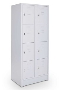 CEHA Schließ- und Fächerschrank mit 70 cm Breite und 8 Fächer lichtgrau/lichtgrau mit Zylinderschloß 