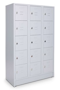 CEHA Schließ- und Fächerschrank mit 105 cm Breite und 15 Fächer lichtgrau/lichtgrau 