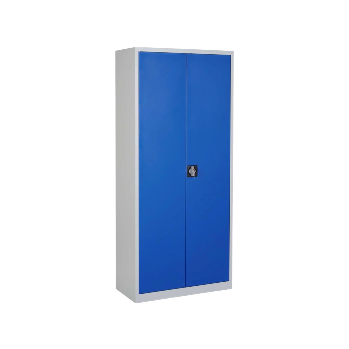 CEHA Stahl- und Fl&uuml;gelt&uuml;renschrank Classic 92 x 42 cm in RAL7035 lichtgrau und mit T&uuml;ren in RAL5010 enzianblau 