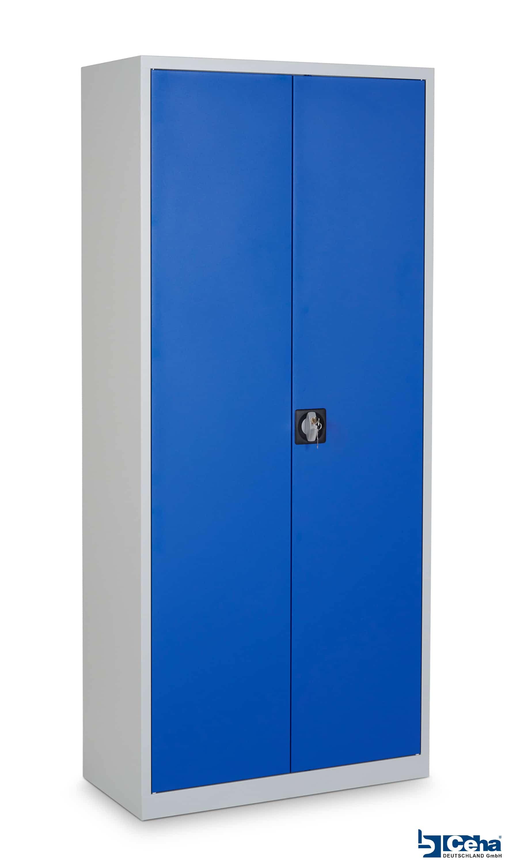 CEHA Stahl- und Fl&uuml;gelt&uuml;renschrank 92 x 60 cm enzianblau 