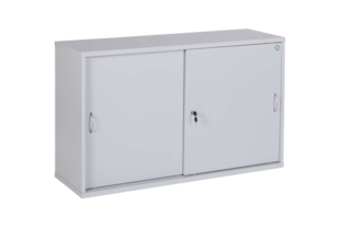 CEHA Schiebetüren- und Sideboard Büroschrank Holz 120 cm Breite in Dekor grau mit 2OH 