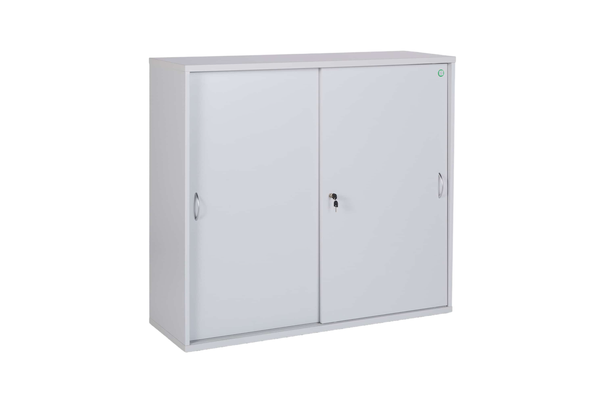 CEHA Schiebet&uuml;ren- und Sideboard B&uuml;roschrank Holz 120 cm Breite in Dekor grau mit 3OH 