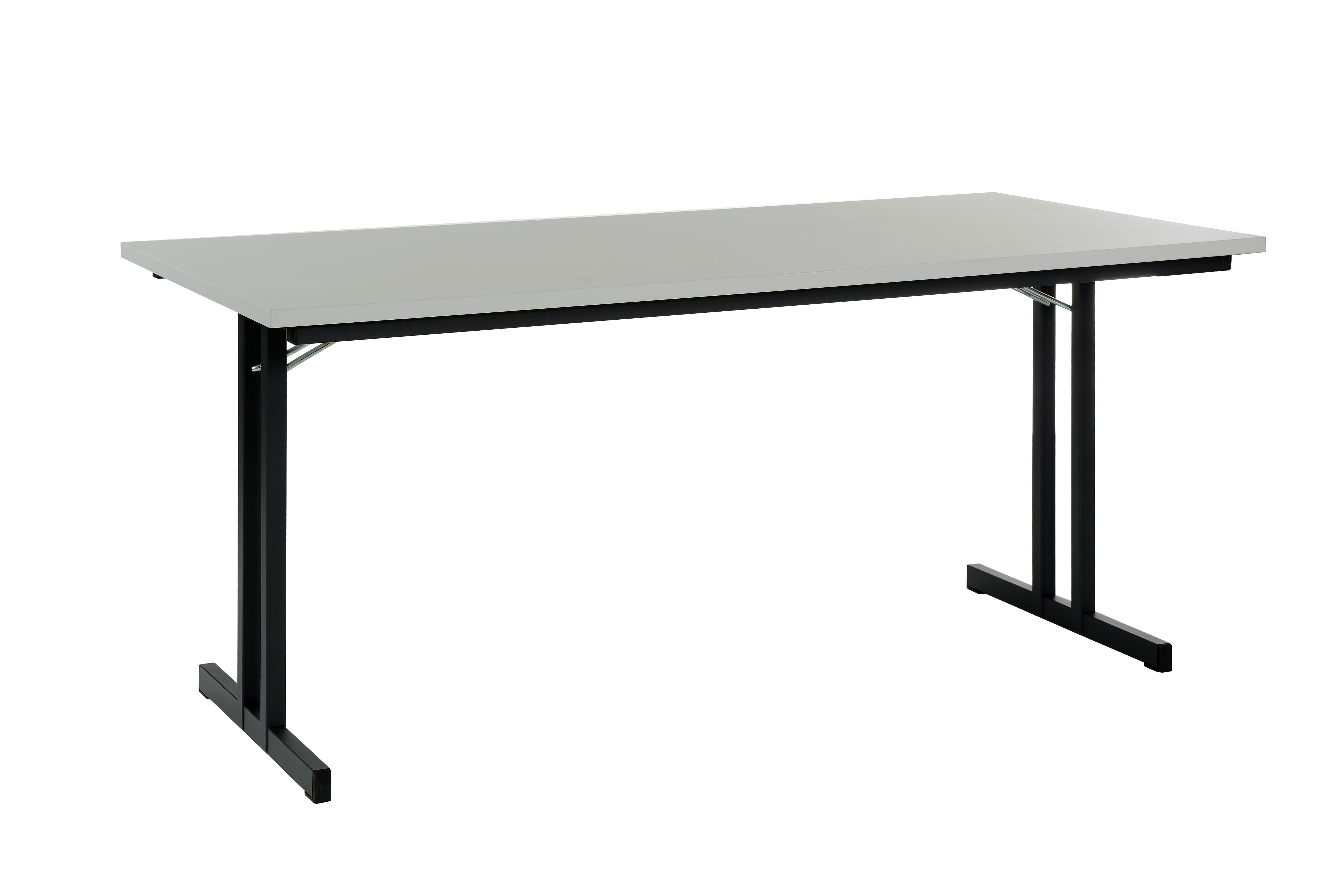 CEHA Klapptisch mit T-Fu&szlig; Gestell 180 x 80 cm, Dekor grau | Gestell in RAL7021 (schwarzgrau) 
