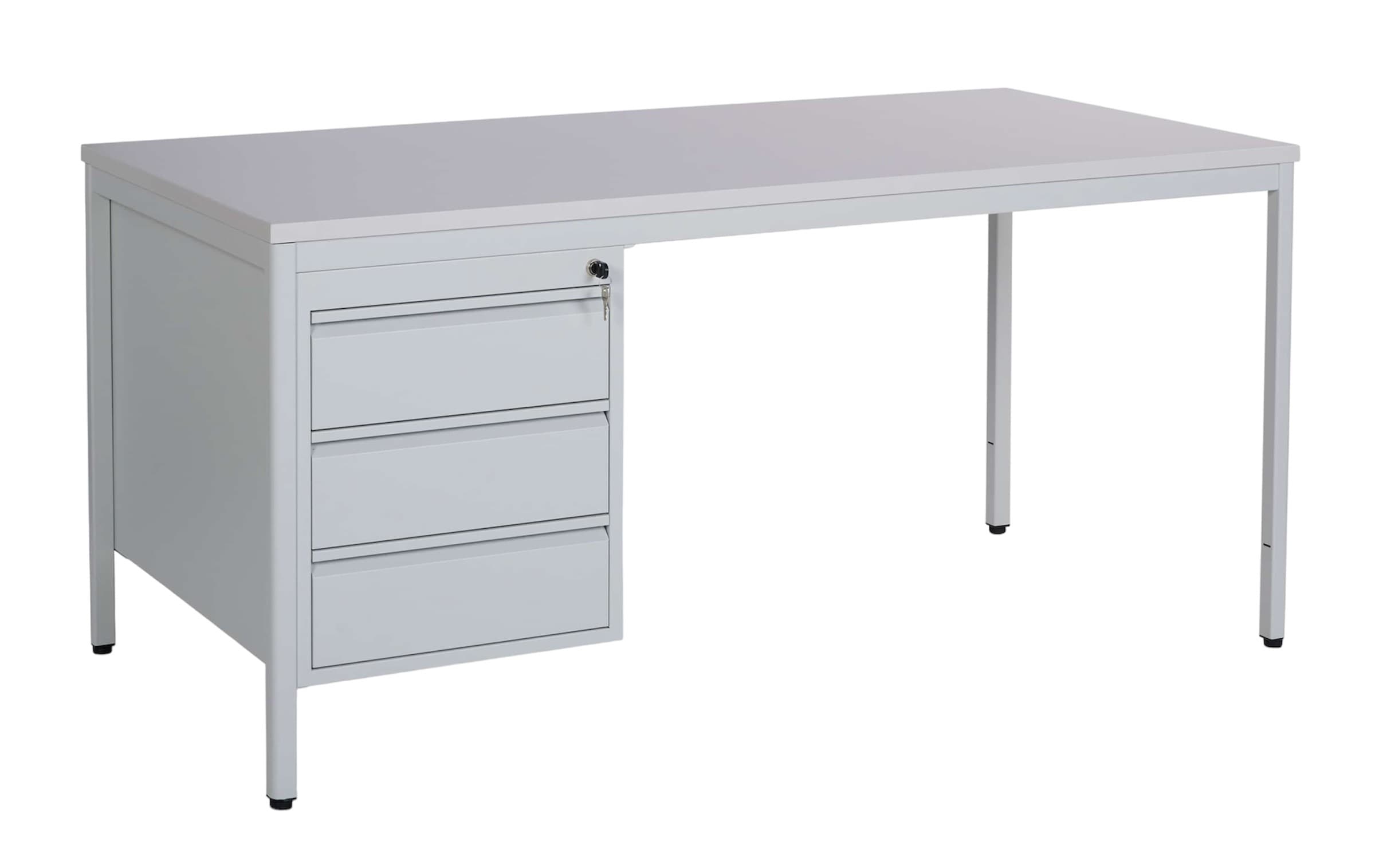 CEHA Schreibtisch mit Unterbaucontainer 160 x 80 cm in lichtgrau 