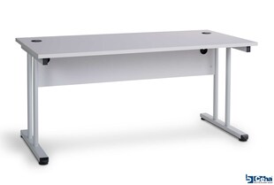 CEHA Büroschreibtisch mit T-Fuß und Knieraumblende 180 x 80 cm grau 