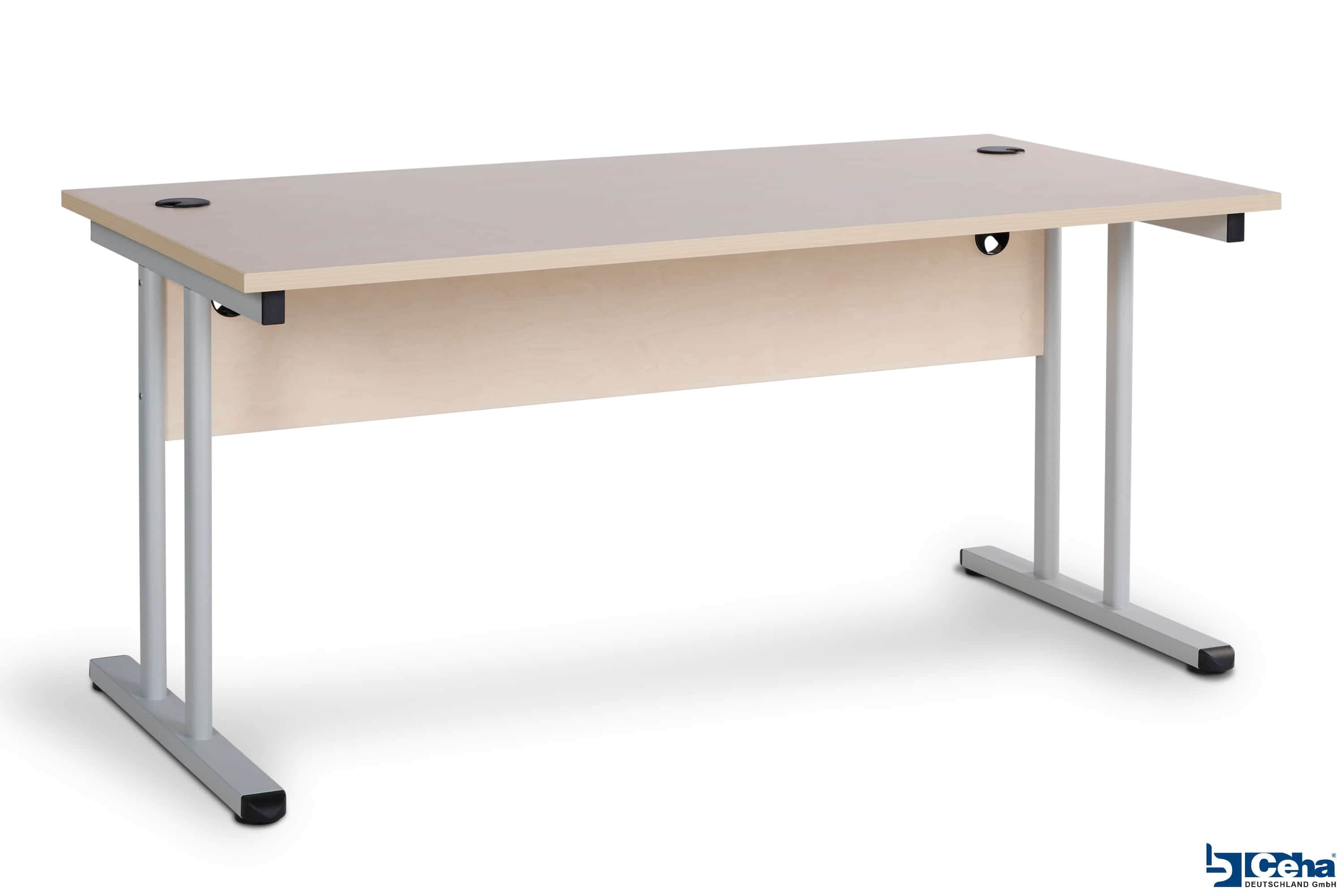 CEHA B&uuml;roschreibtisch mit T-Fu&szlig; und Knieraumblende 180 x 80 cm ahorn 