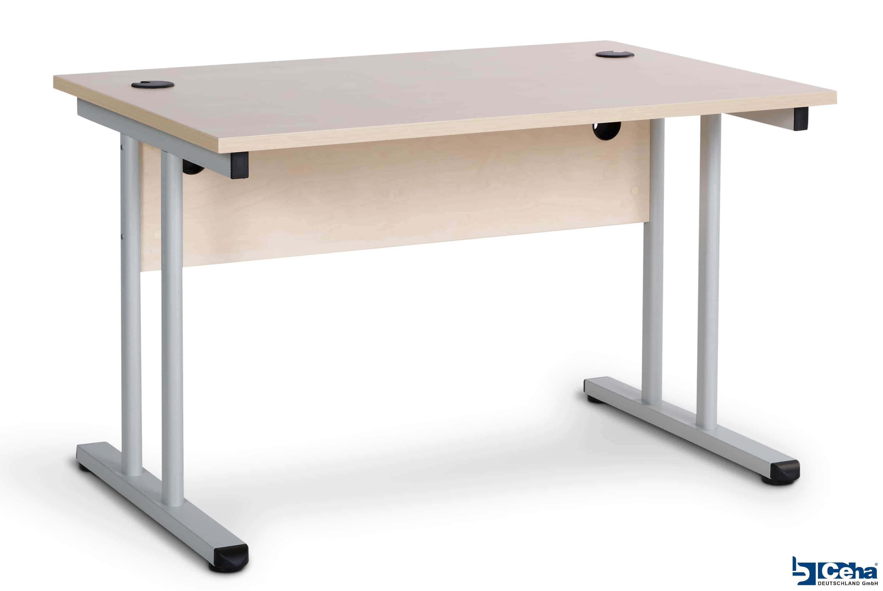 CEHA B&uuml;roschreibtisch mit T-Fu&szlig; und Knieraumblende 120 x 80 cm ahorn 