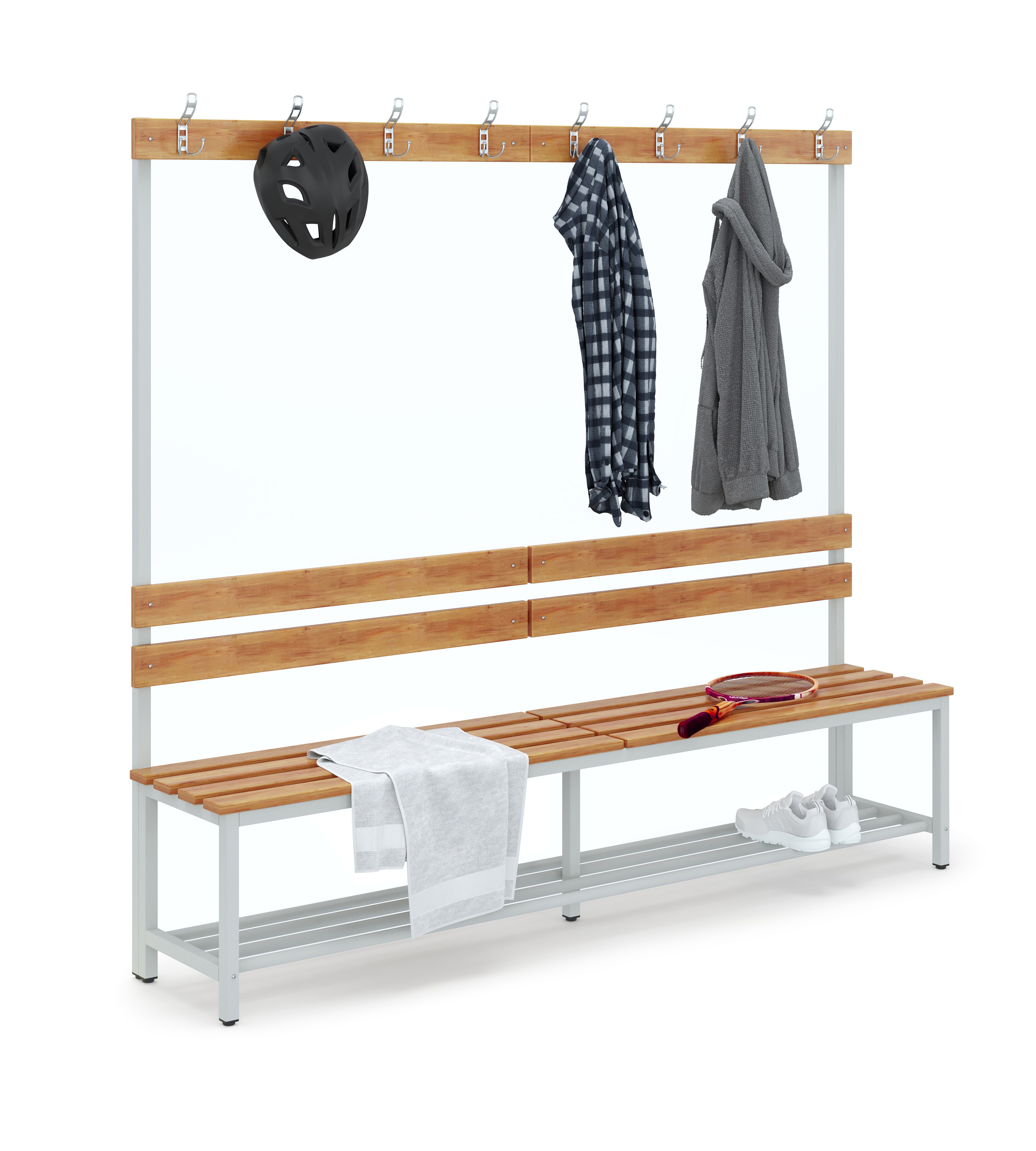 CEHA CEHA Garderoben- und Umkleidebank 150 cm Breite mit Schuhrost und einseitiger Kleiderleiste 