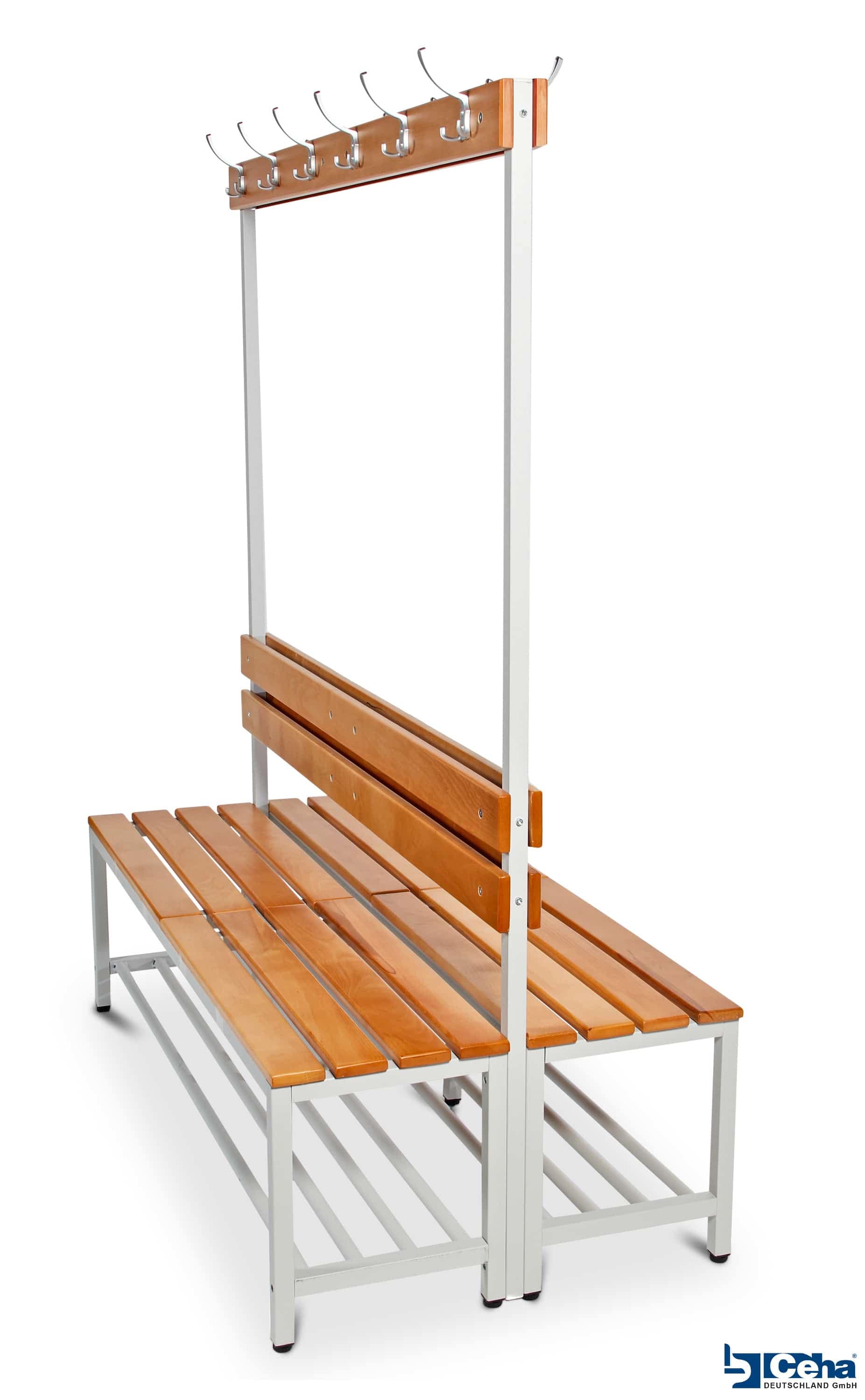 CEHA CEHA Garderoben- und Umkleidebank 150 cm Breite mit Schuhrost und doppelseitiger Kleiderleiste 
