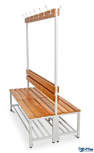 CEHA CEHA Garderoben- und Umkleidebank 200 cm Breite mit Schuhrost und doppelseitiger Kleiderleiste 