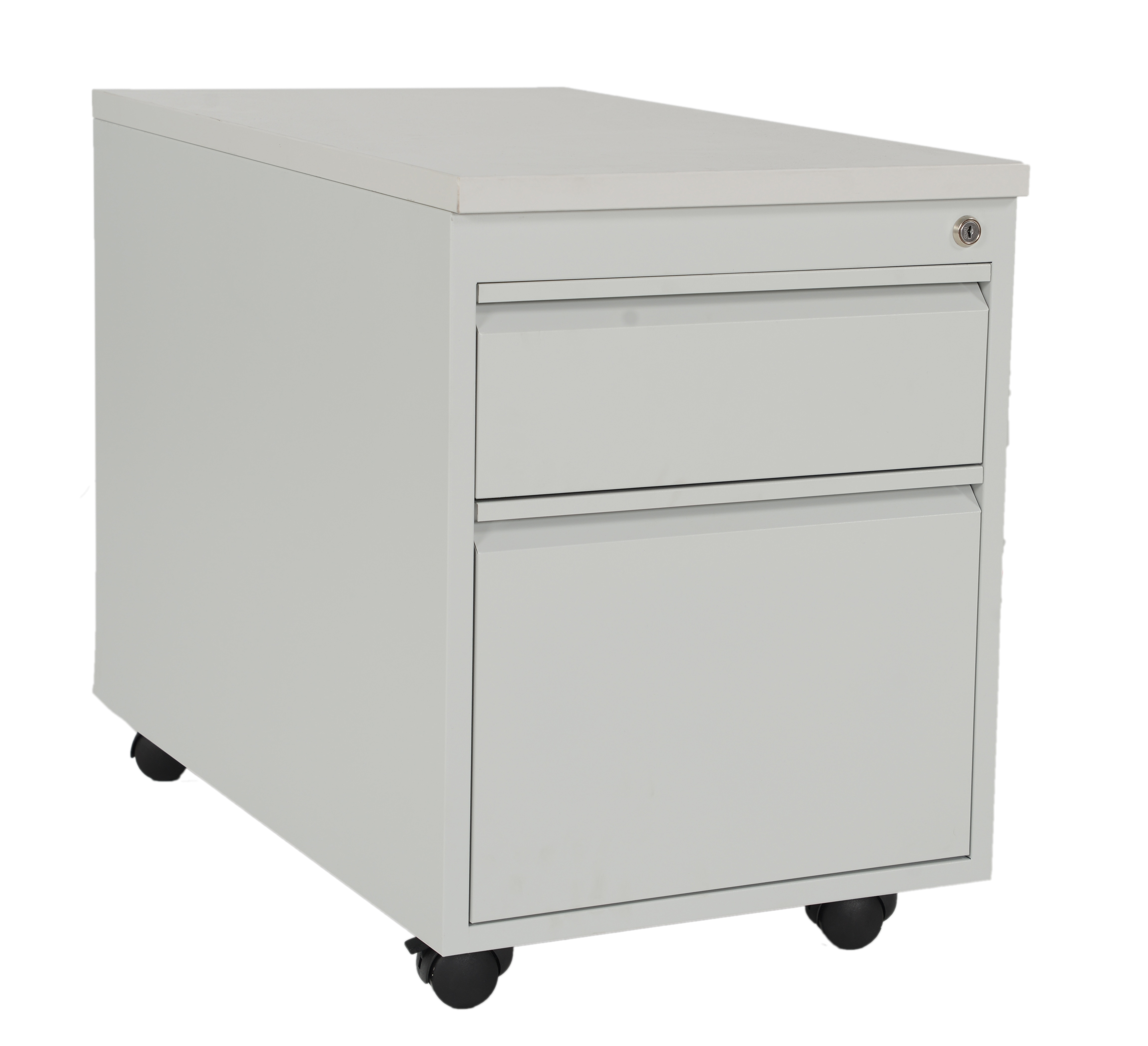 CEHA Rollcontainer ST790 mit Holztop Dekor wei&szlig; 2 Sch&uuml;be in RAL9003 (signalwei&szlig;) 