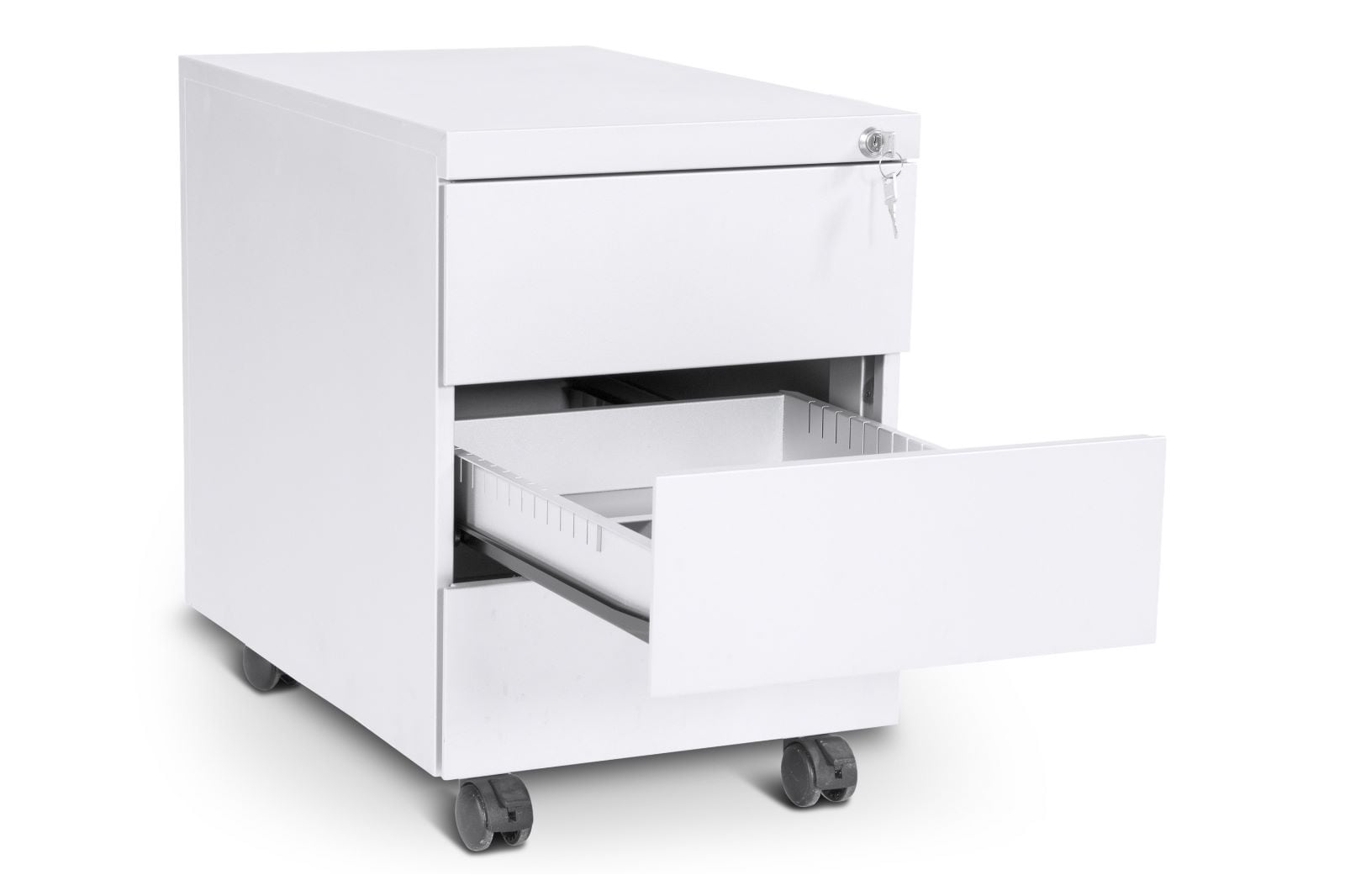 CEHA Design-Rollcontainer ST390 mit 3 Sch&uuml;ben in signalwei&szlig; (RAL9003) 