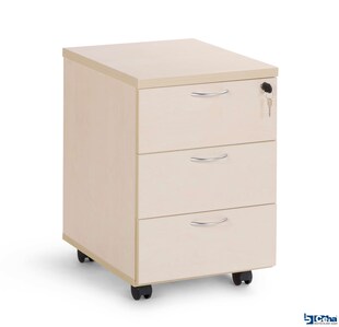 CEHA Rollcontainer aus Holz mit 3 Schubladen in Dekor ahorn 