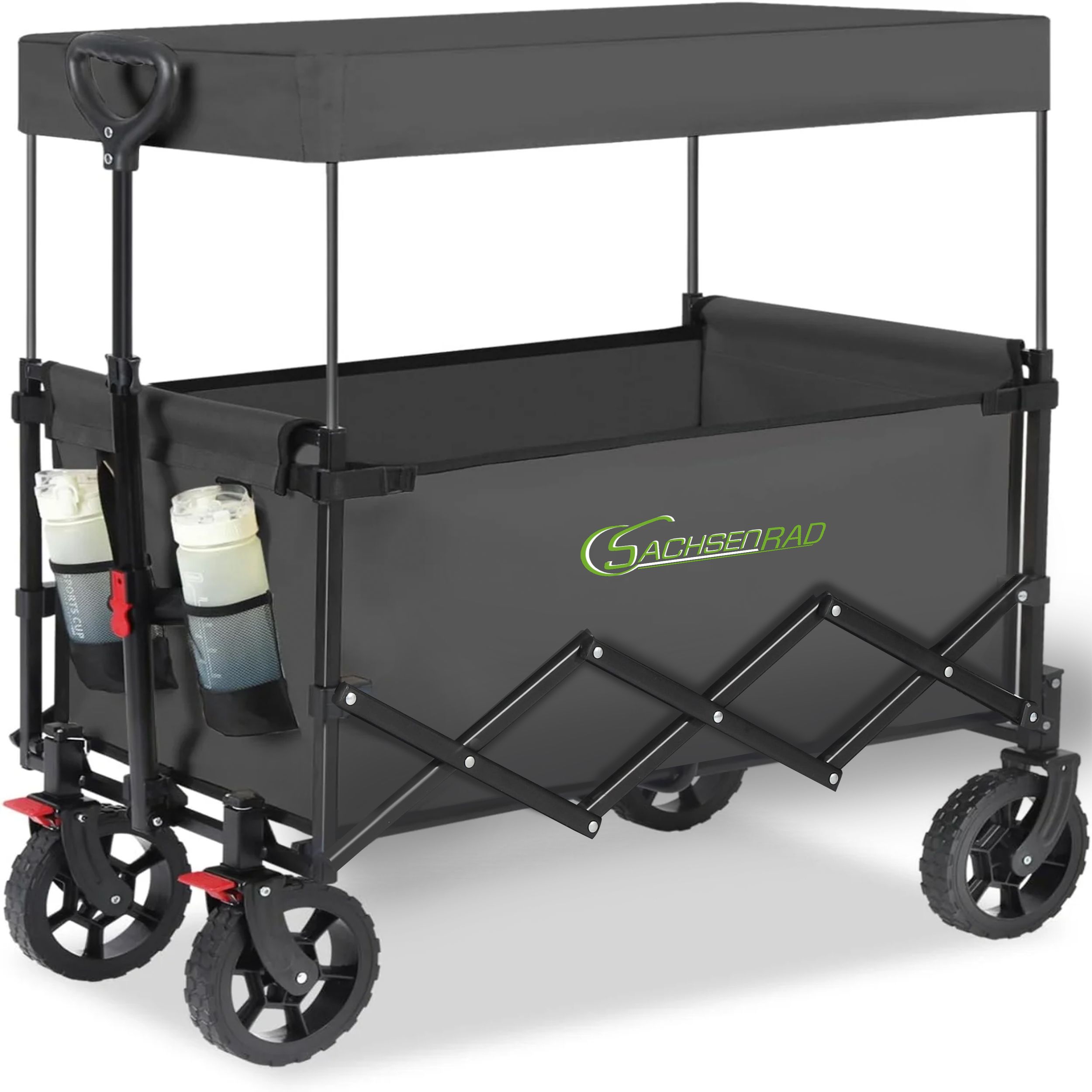 SachsenRAD Faltbarer Bollerwagen mit Dach,150L 150KG 