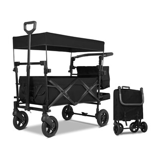 SachsenRAD Faltbarer Bollerwagen mit Dach, 150 kg 