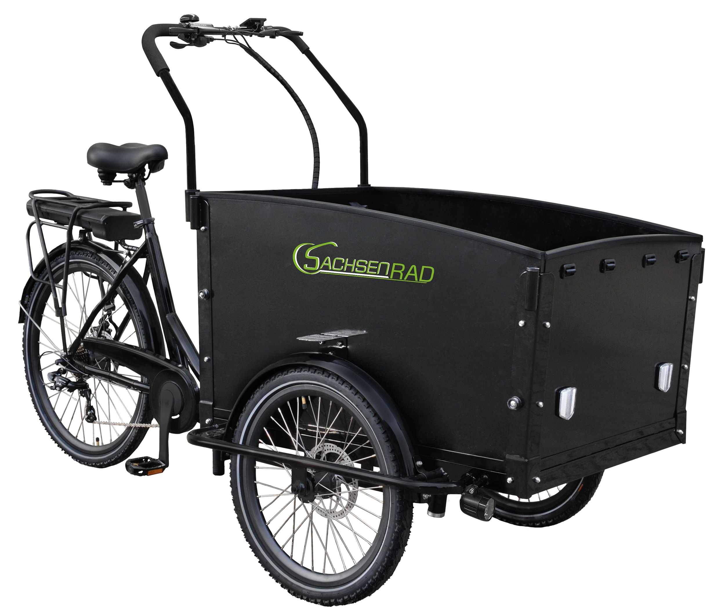 SachsenRAD E-Lastenrad T1 Grand Trunk mit Alarmanlage schwarz 