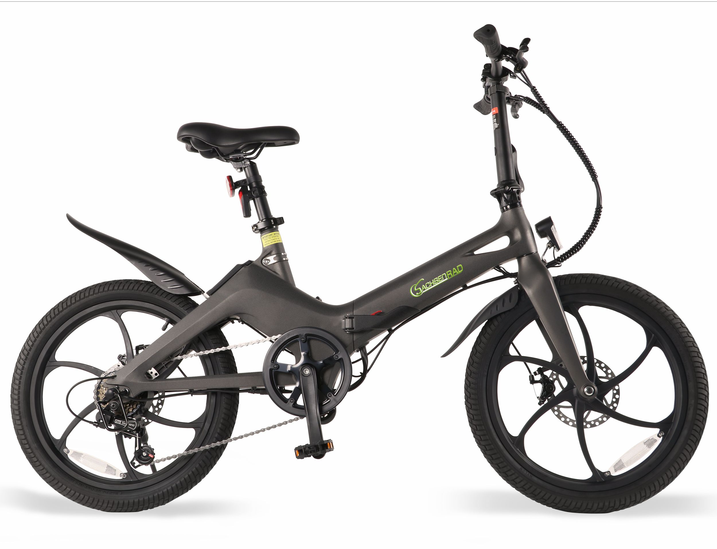 SachsenRAD E-Faltrad F11 MagPuma, IF Design Gewinner, Klapprad, Elektrofahrrad schwarz 