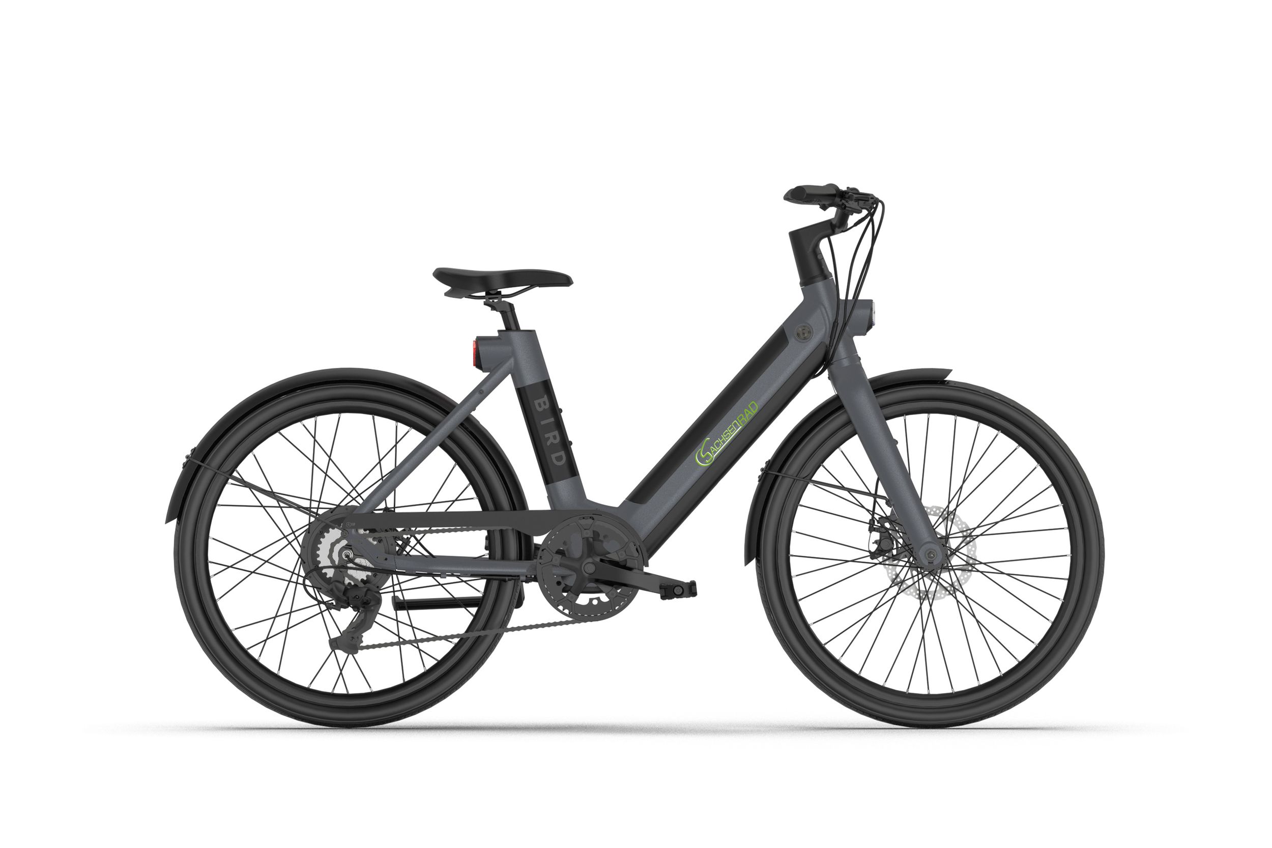 SachsenRAD xBird Urban City-Bike C6F Connect Mit Diebstahlschutz APP | Modernes Design E-Bike Elektrofahrrad mit Integriertes LCD Display und StVZO-zugelassene LED-Leuchten f&uuml;r 150-180CM dunkelgrau 26 Zoll 