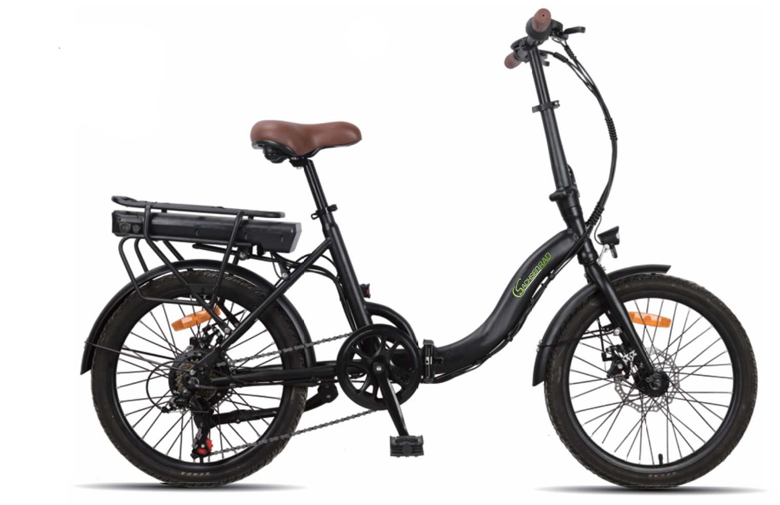 SachsenRAD [Refurbished] E-Folding Bike F2 Farmers Klapprad Elektrofahrrad schwarz 