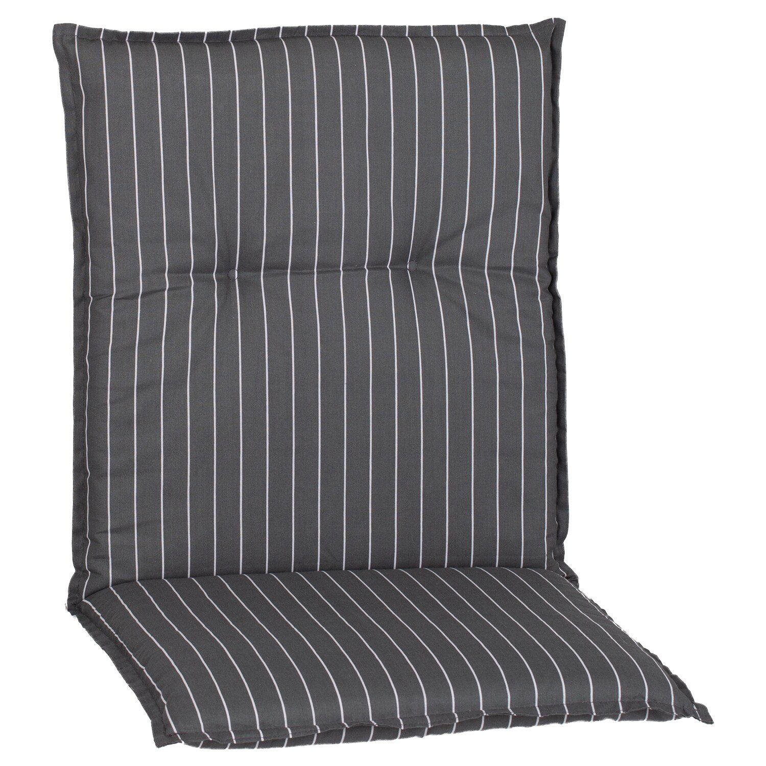 NYVI Gartenstuhl-Auflage Barcelona &ndash; Niedriglehnerauflage f&uuml;r Gartenst&uuml;hle Anzahl:1x;Dessin:Grau Gestreift M050 