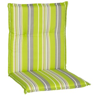 NYVI Gartenstuhl-Auflage Barcelona – Niedriglehnerauflage für Gartenstühle Anzahl:1x;Dessin:Grün Weiß Grau gestreift M045 