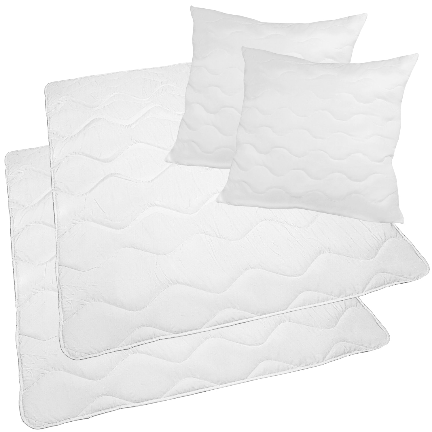 NYVI Bettdeckenset DreamScience Comfort 135x200 cm - 4-teilig - 2x Bettdecke 135x200 cm + 2x Kopfkissen 80x80 cm 