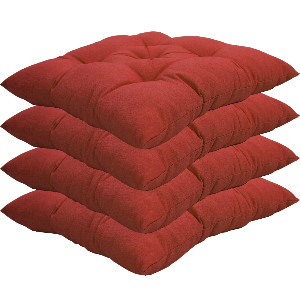 NYVI Stuhlkissen Genua 38x38 cm 4er Pack Sitzkissen mit Steppung Farbe:Rot 