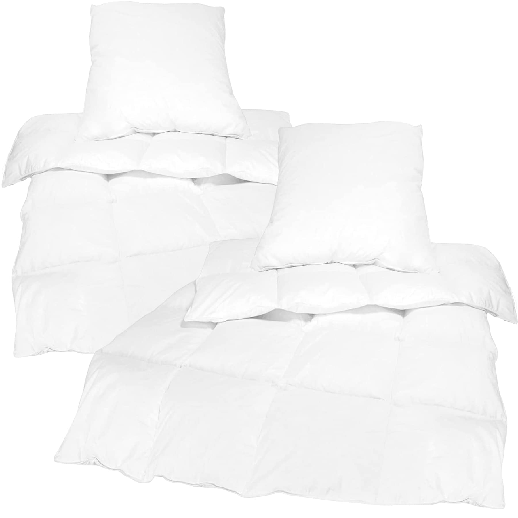 NYVI Halbdaunen Bettenset DreamScience 135x200 4 teilig - 2x Bettdecke 2x Kopfkissen - 90% Federn 10% Daunen 