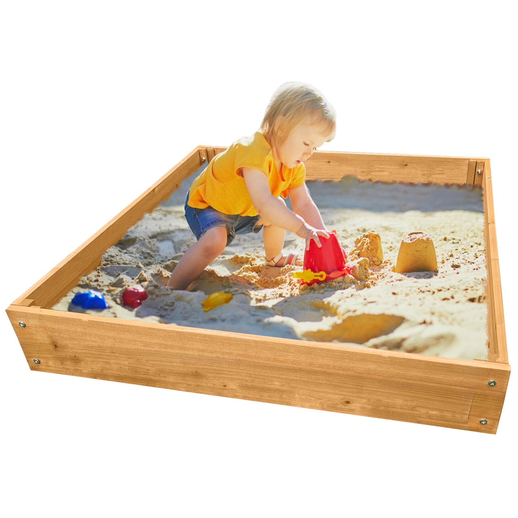 Kinder Sandkasten NYVIKids Torino 90x90 cm - Sandkasten mit Innenfolie