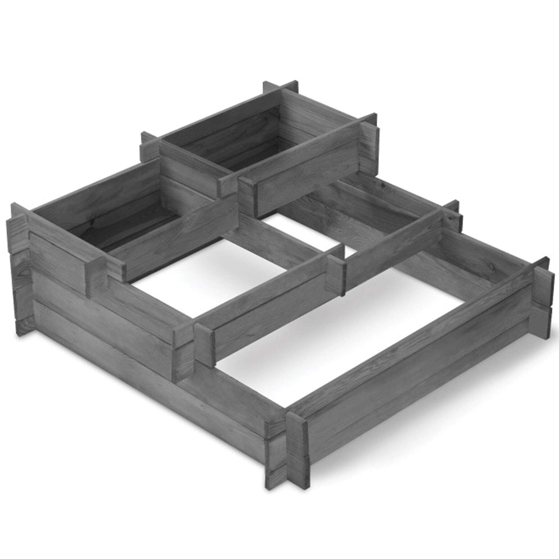 NYVI Pflanzbeet NYVIGreen 3-Stufig 94x94 cm Grau - Gartenbeet mit Unkrautvlies 