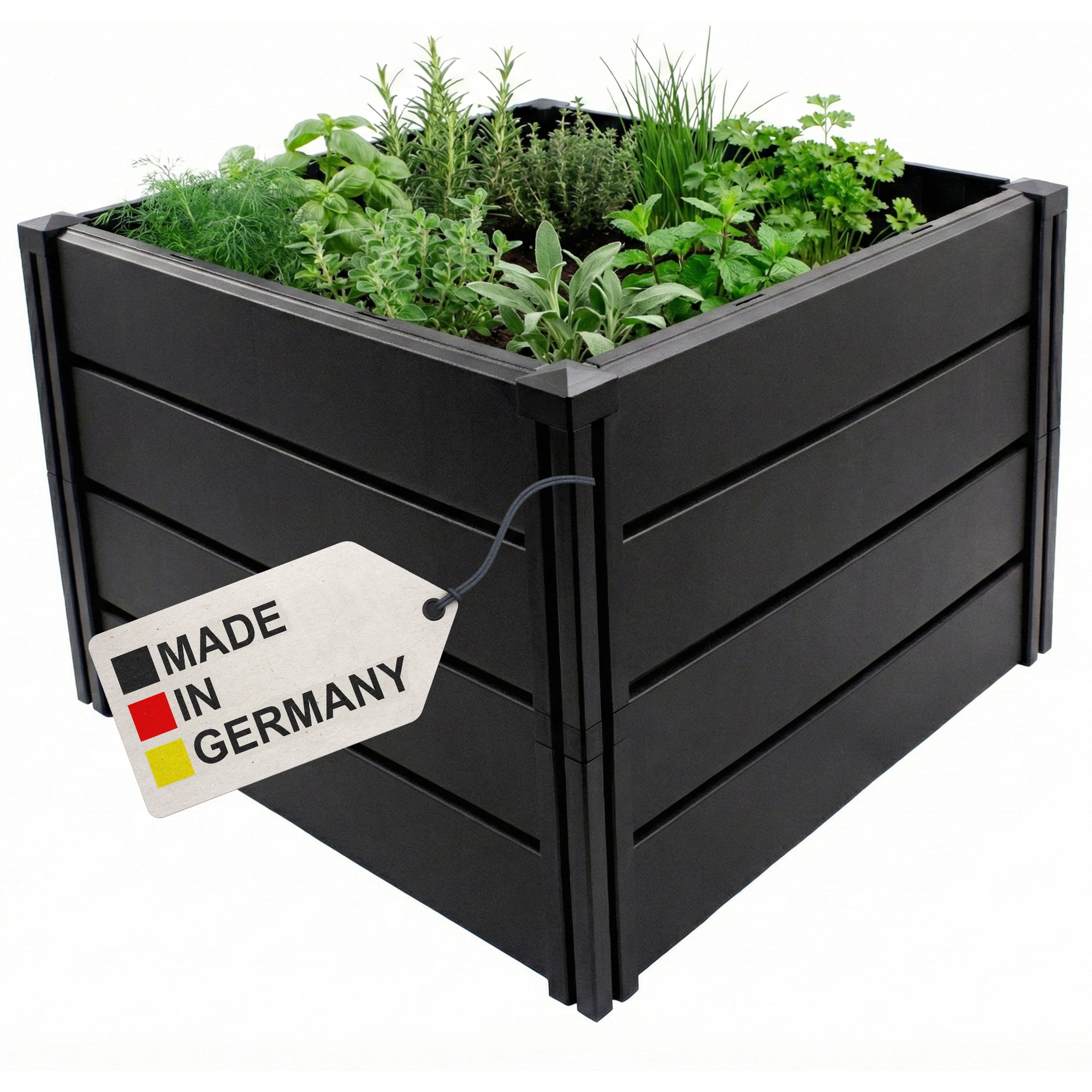 NYVI Hochbeet NYVIGreen - Gartenbeet aus wetterfestem & recyceltem Kunststoff - Pflanzenbeet Ausf&uuml;hrung:M 82x82x61cm 336 Liter 