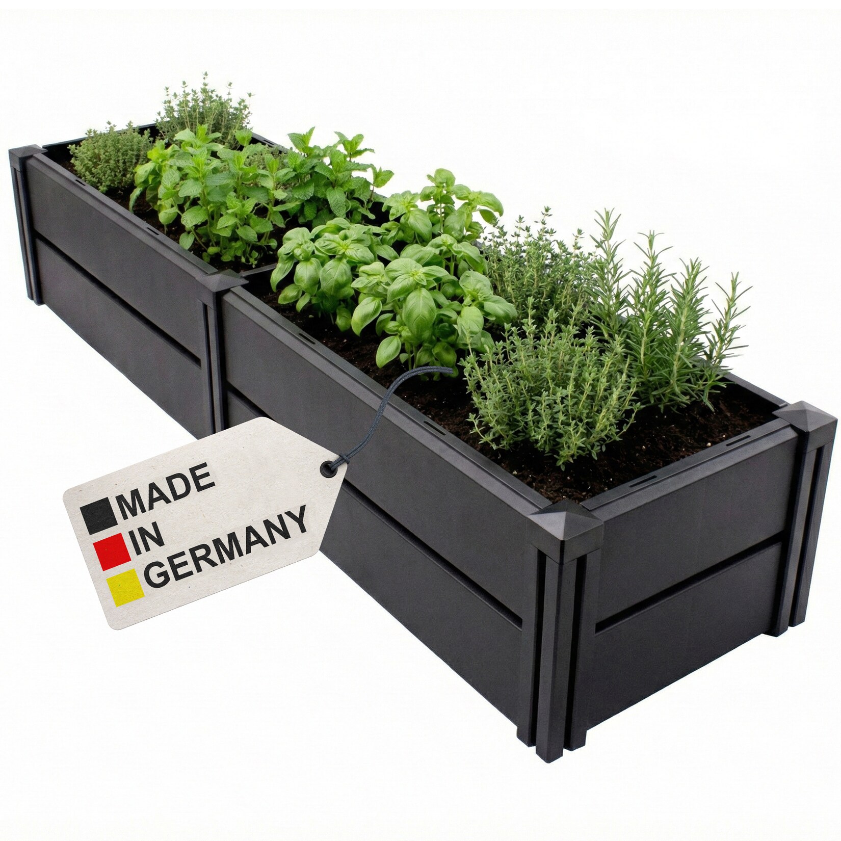 Hochbeet NYVIGreen - Gartenbeet aus wetterfestem & recyceltem Kunststoff - Pflanzenbeet Ausführung:L 158x44x31cm 196 Liter