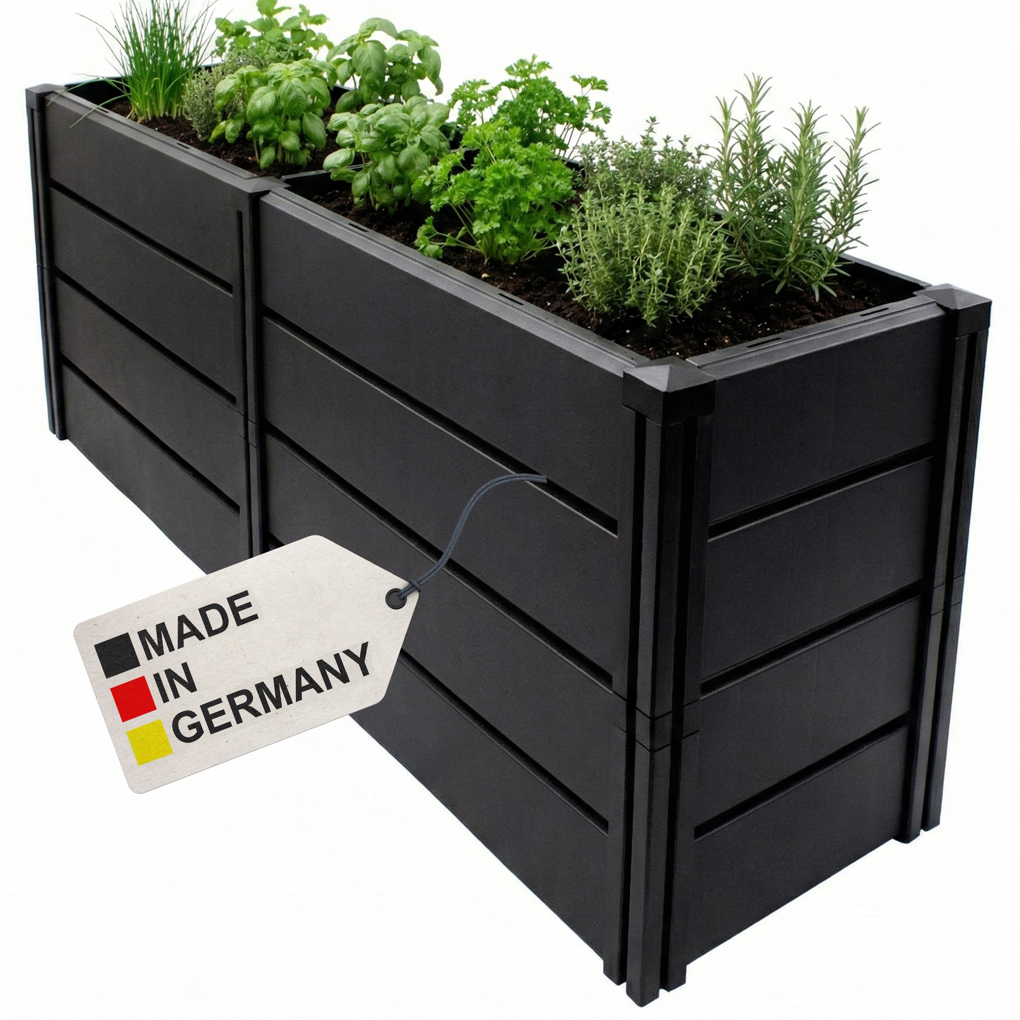 NYVI Hochbeet NYVIGreen - Gartenbeet aus wetterfestem & recyceltem Kunststoff - Pflanzenbeet Ausf&uuml;hrung:XL 158x44x61cm 392 Liter 