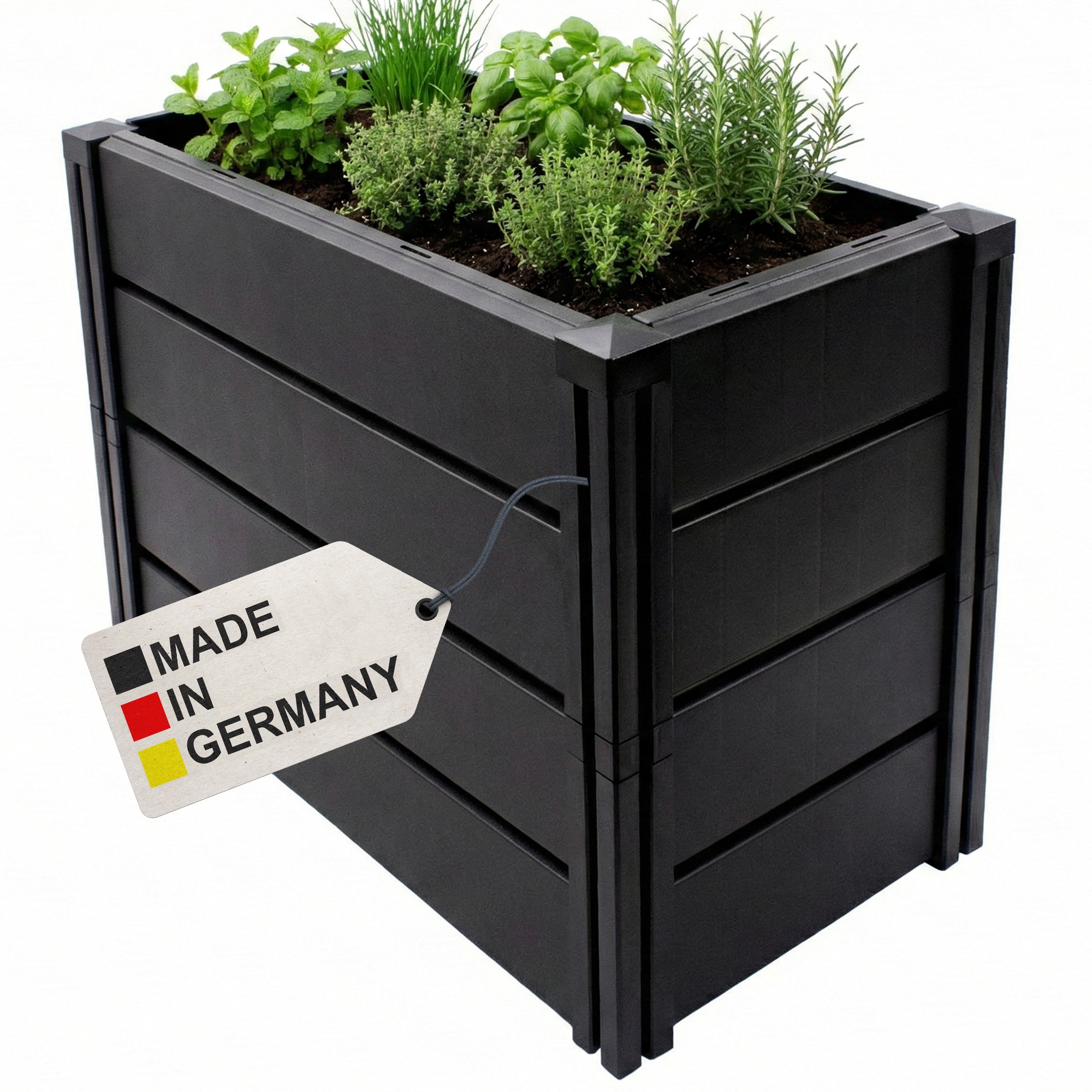 NYVI Hochbeet NYVIGreen - Gartenbeet aus wetterfestem & recyceltem Kunststoff - Pflanzenbeet Ausf&uuml;hrung:M 82x44x61cm 196 Liter 