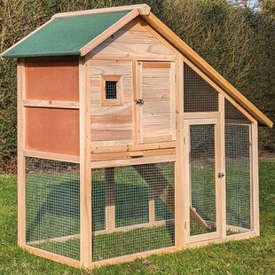 NYVI Kaninchenstall Semplice mit Auslauf - Kleintierstall mit Gehege - Winterfest & Wetterfest für Draußen 