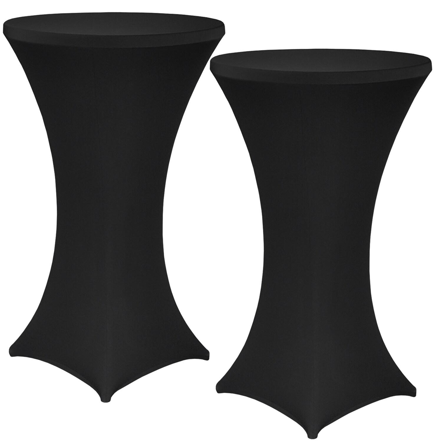 NYVI Stehtischhusse NYVIGala - Elastische Stretchhusse f&uuml;r Stehtische & Bistrotische Farbe:Schwarz;Gr&ouml;&szlig;e:&Oslash; 80-85 cm - 2er Set 