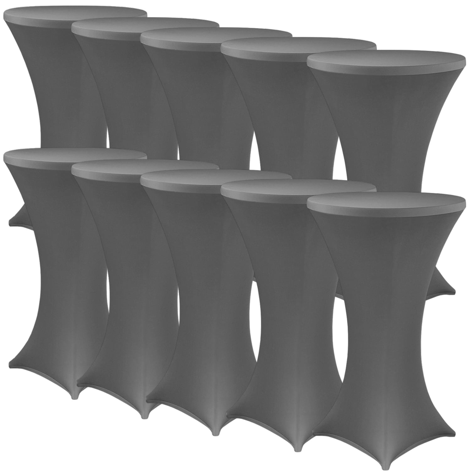 NYVI Stehtischhusse NYVIGala - Elastische Stretchhusse f&uuml;r Stehtische & Bistrotische Farbe:Anthrazit;Gr&ouml;&szlig;e:&Oslash; 70-75 cm - 10er Set 