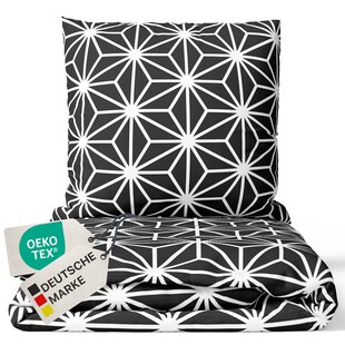 NYVI Bettwäsche Set DreamScience Mikrofaser Design - Atmungsaktiv & Weich - Mit Reißverschluss Größe:155x220 + 80x80 cm;Farbe:Star 