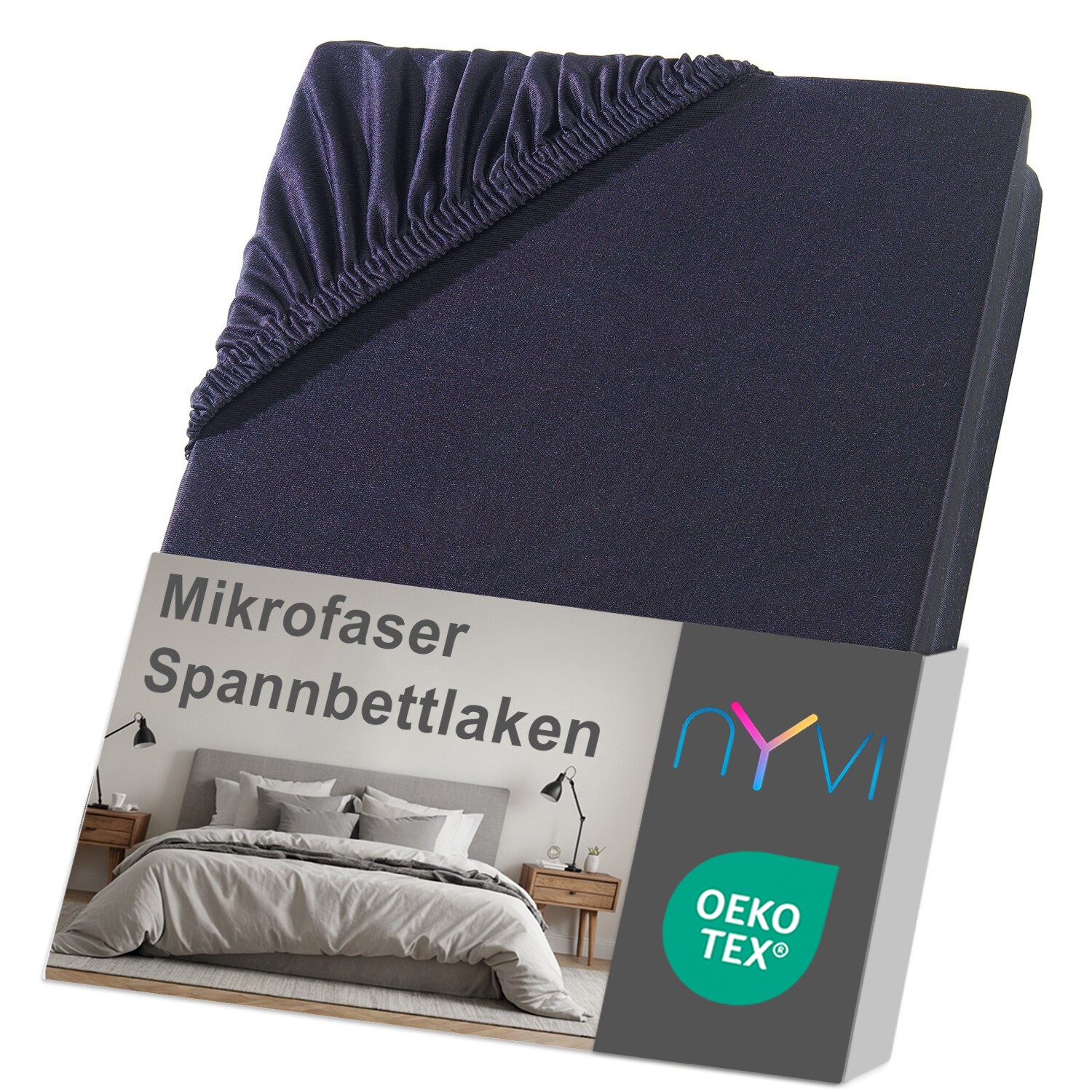 NYVI Spannbettlaken DreamScience Mikrofaser - Weich & Anschmiegsam, Rundumgummizug, B&uuml;gelfrei Farbe:schwarz;Gr&ouml;&szlig;e:90x200 - 100x200 cm 