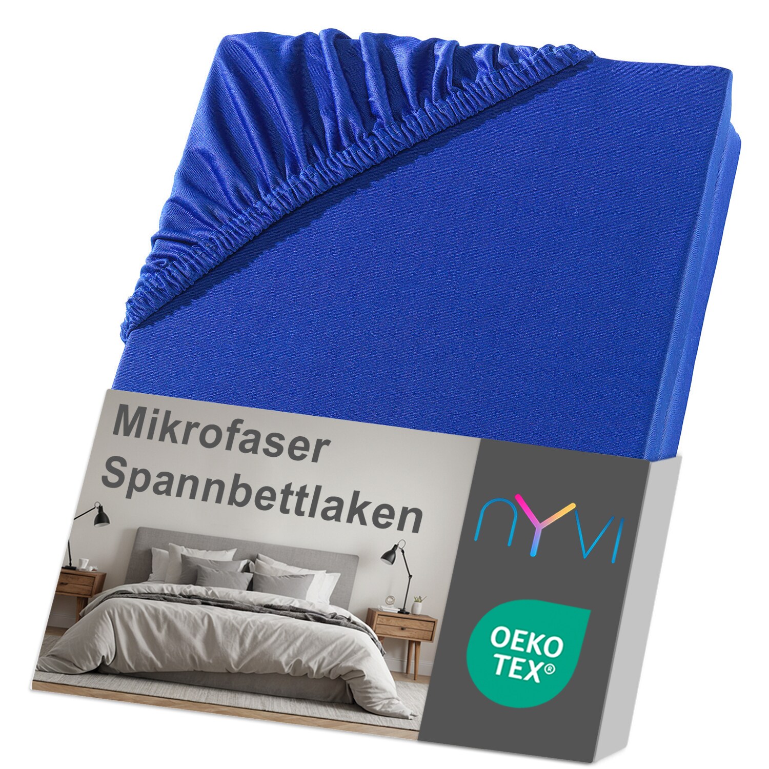 NYVI Spannbettlaken DreamScience Mikrofaser - Weich & Anschmiegsam, Rundumgummizug, B&uuml;gelfrei Farbe:royalblau;Gr&ouml;&szlig;e:140x200 - 160x200 cm 