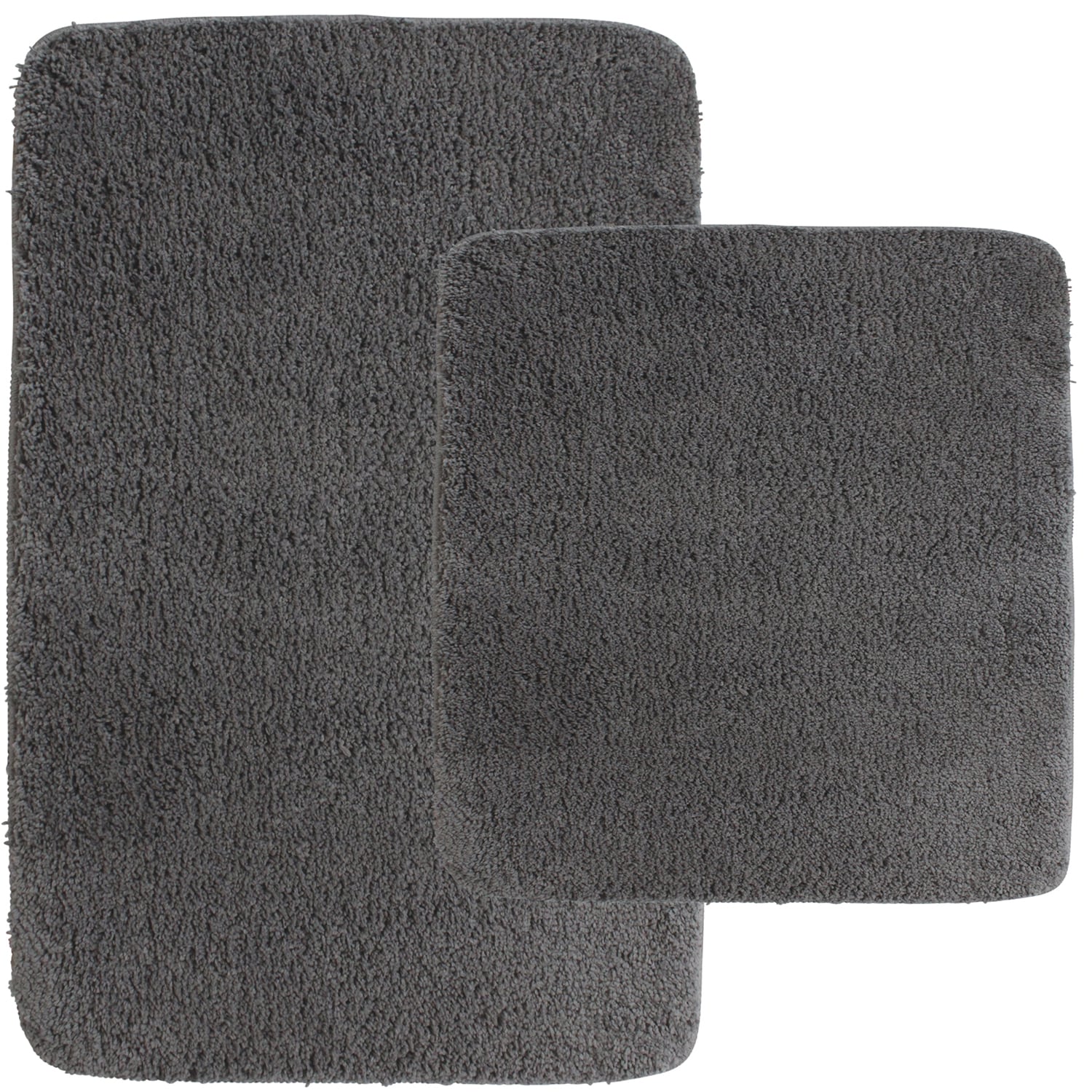 NYVI Badematte NYVISpa Lasalle  - Badezimmerteppich - Rutschfest, Saugf&auml;hig, Schnell Trocknend, Fu&szlig;bodenheizung geeignet, Waschbar, Weich Farbe:Grau;Gr&ouml;&szlig;e:Set 45x50 + 50x80 cm 