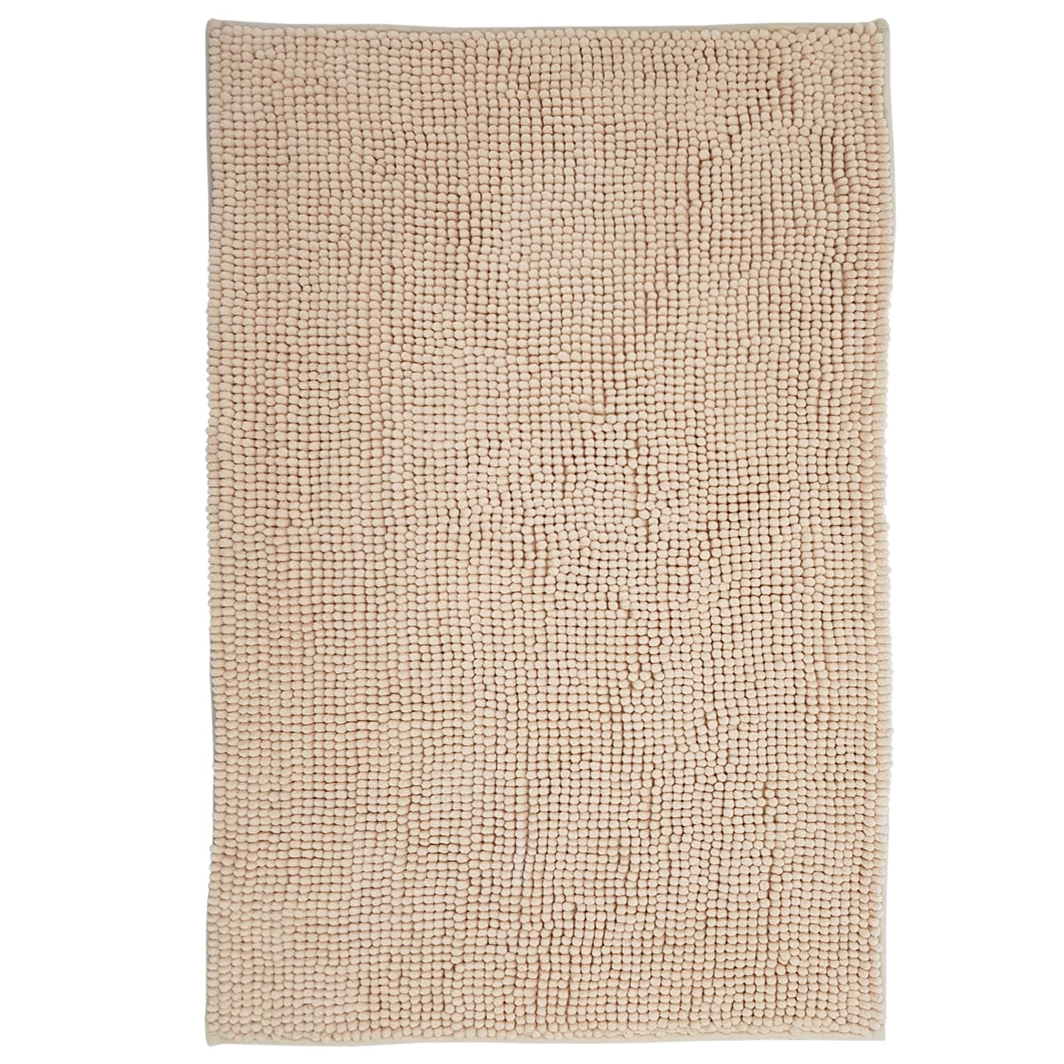 NYVI Badematte NYVISpa Chenille Rechteckig - Badezimmerteppich - Rutschfest, Saugf&auml;hig, Schnell Trocknend, Fu&szlig;bodenheizung geeignet, Waschbar, Weich Farbe:Beige;Gr&ouml;&szlig;e:Badematte 50x80 cm 