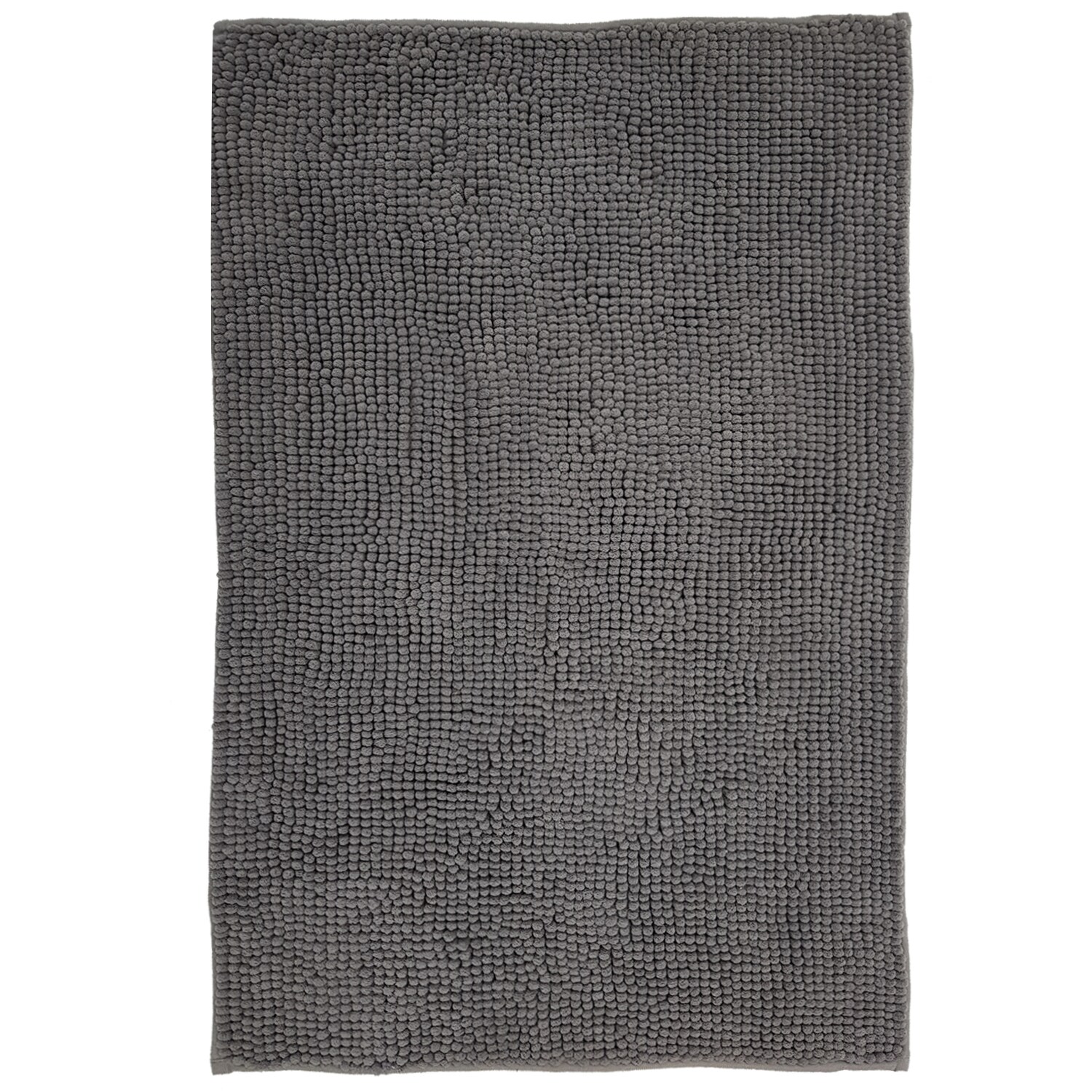 NYVI Badematte NYVISpa Chenille Rechteckig - Badezimmerteppich - Rutschfest, Saugf&auml;hig, Schnell Trocknend, Fu&szlig;bodenheizung geeignet, Waschbar, Weich Farbe:Grau;Gr&ouml;&szlig;e:Badematte 60x90 cm 