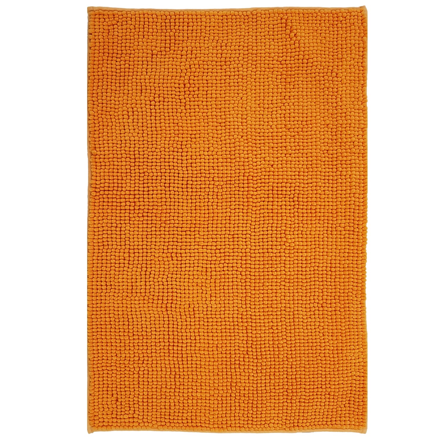 NYVI Badematte NYVISpa Chenille Rechteckig - Badezimmerteppich - Rutschfest, Saugf&auml;hig, Schnell Trocknend, Fu&szlig;bodenheizung geeignet, Waschbar, Weich Farbe:Orange;Gr&ouml;&szlig;e:Badematte 60x90 cm 