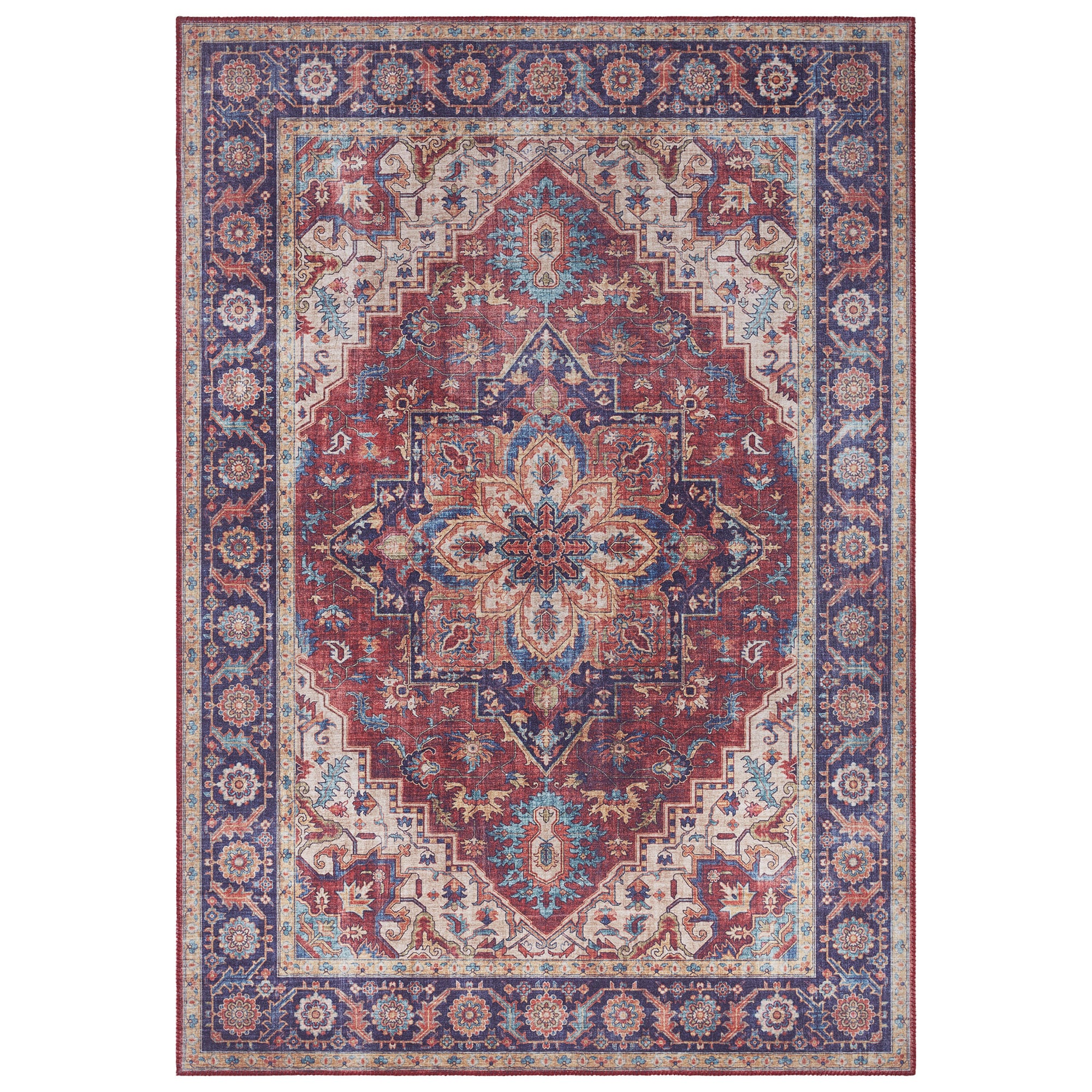 NYVI Teppich Asmar - Pflegeleicht, Langlebig, f&uuml;r Innenr&auml;ume Gr&ouml;&szlig;e:120x160 cm;Farbe:Pflaumenrot Anthea 