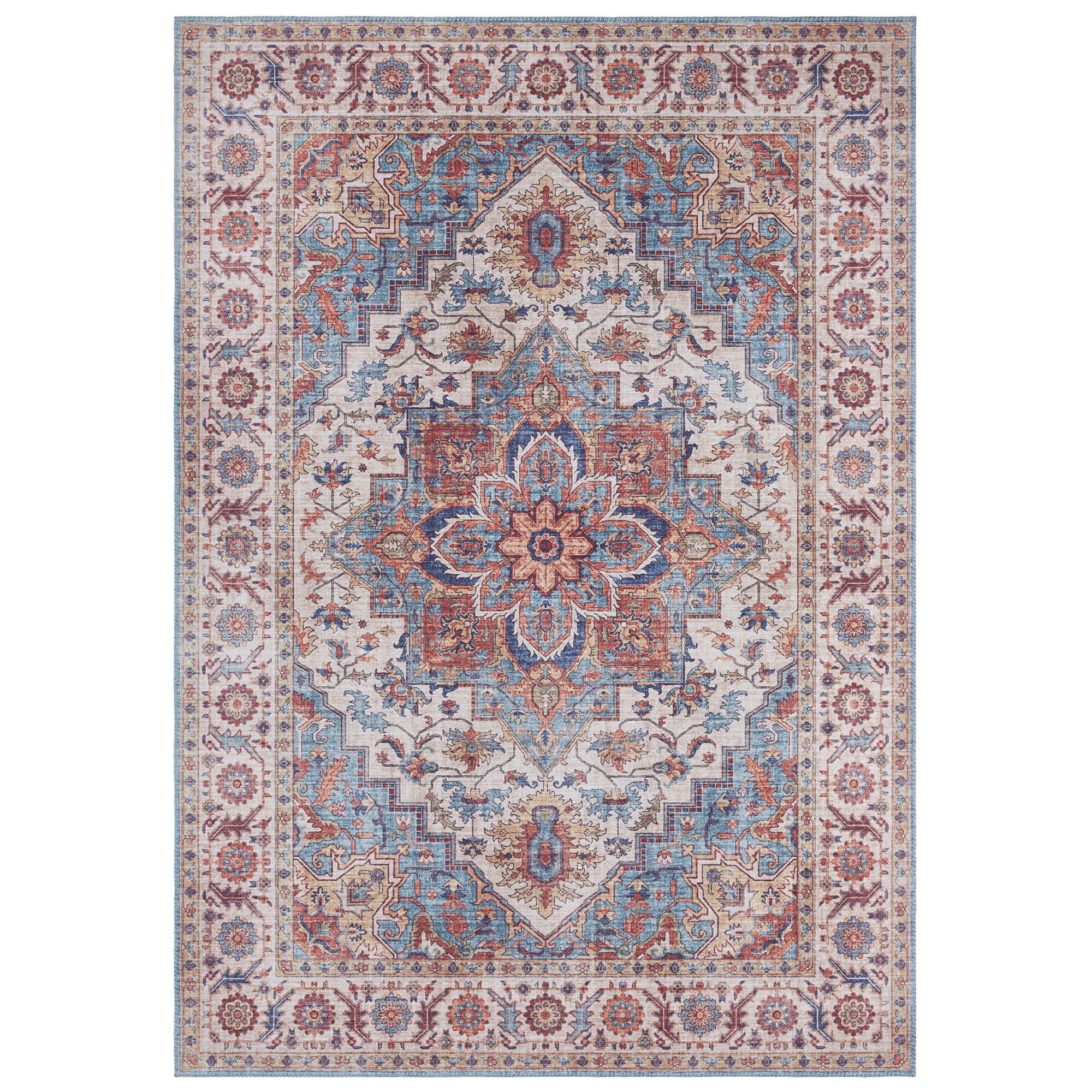 NYVI Teppich Asmar - Pflegeleicht, Langlebig, f&uuml;r Innenr&auml;ume Gr&ouml;&szlig;e:160x230 cm;Farbe:Cyanblau Anthea 