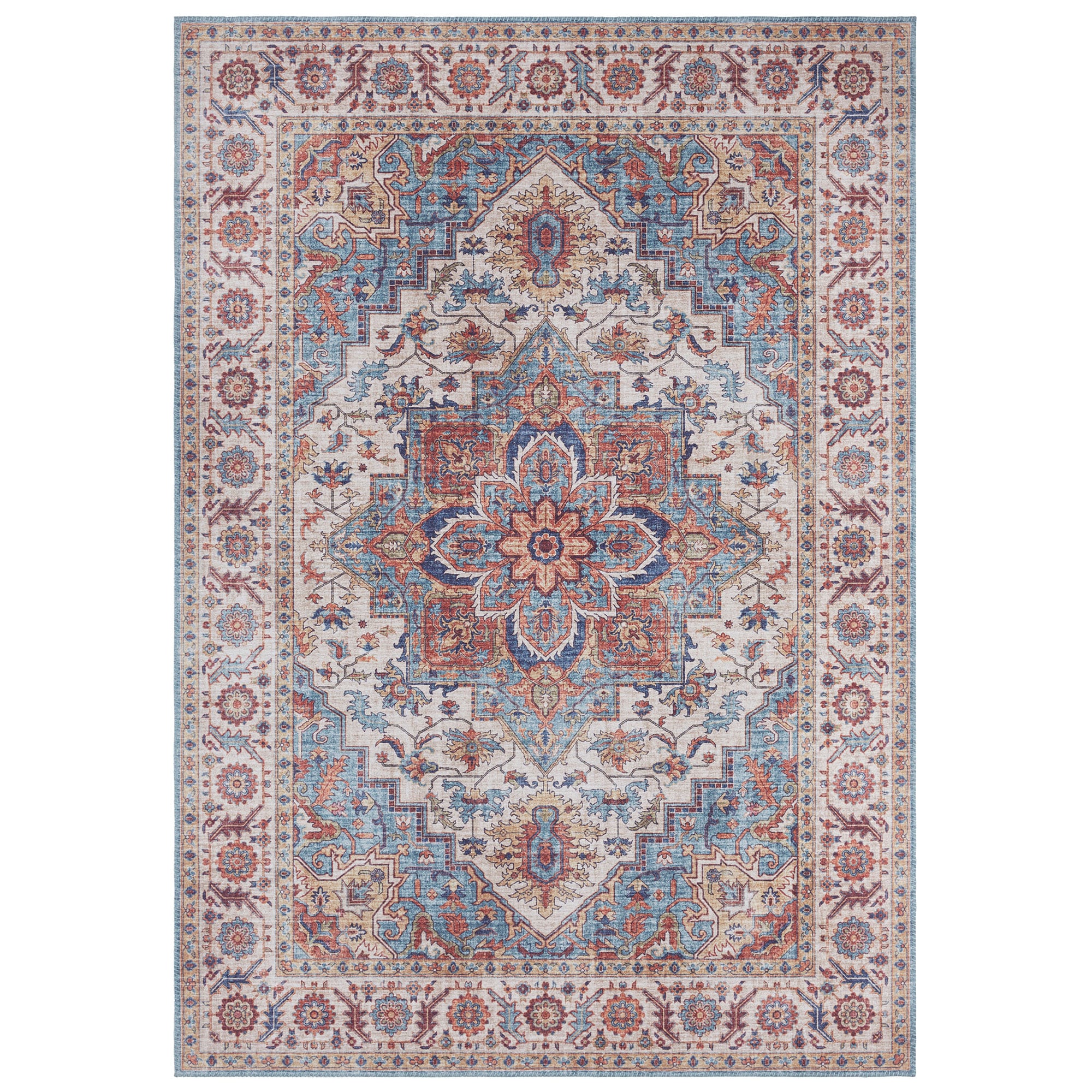 NYVI Teppich Asmar - Pflegeleicht, Langlebig, f&uuml;r Innenr&auml;ume Gr&ouml;&szlig;e:200x290 cm;Farbe:Cyanblau Anthea 