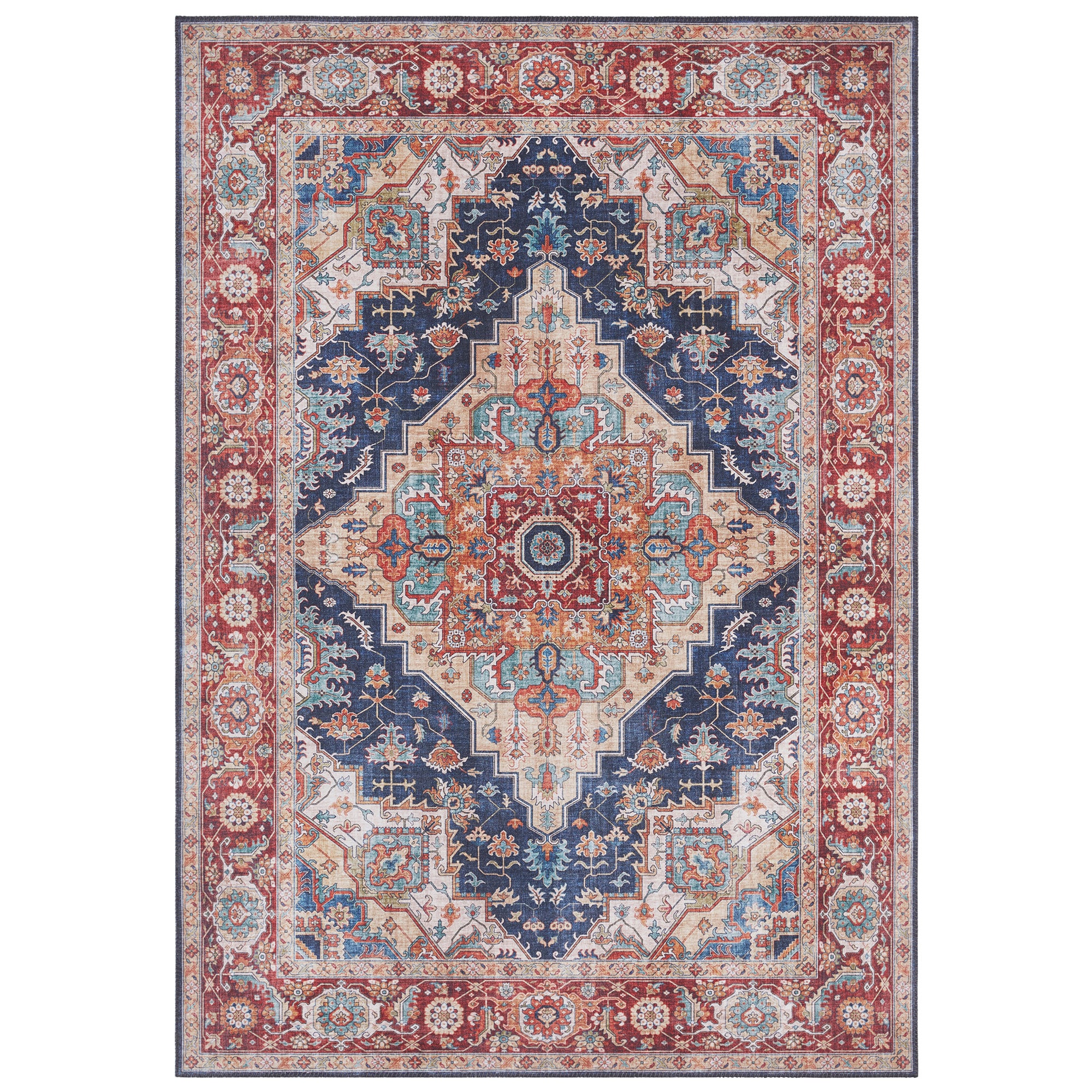 NYVI Teppich Asmar - Pflegeleicht, Langlebig, f&uuml;r Innenr&auml;ume Gr&ouml;&szlig;e:160x230 cm;Farbe:Indigoblau Sylla 